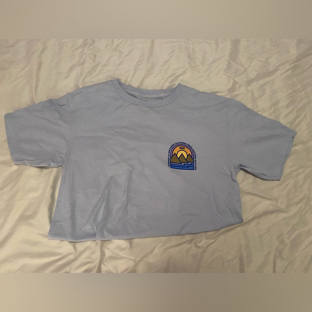 LIGHT BLUE VANS CALIFORNIA TSHIRT WORN ONCE OR TWICE! Great condition